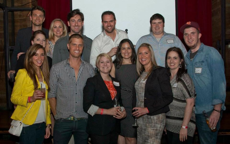 A group of attendees at a 2012 Manhattan Hokies event in New York
