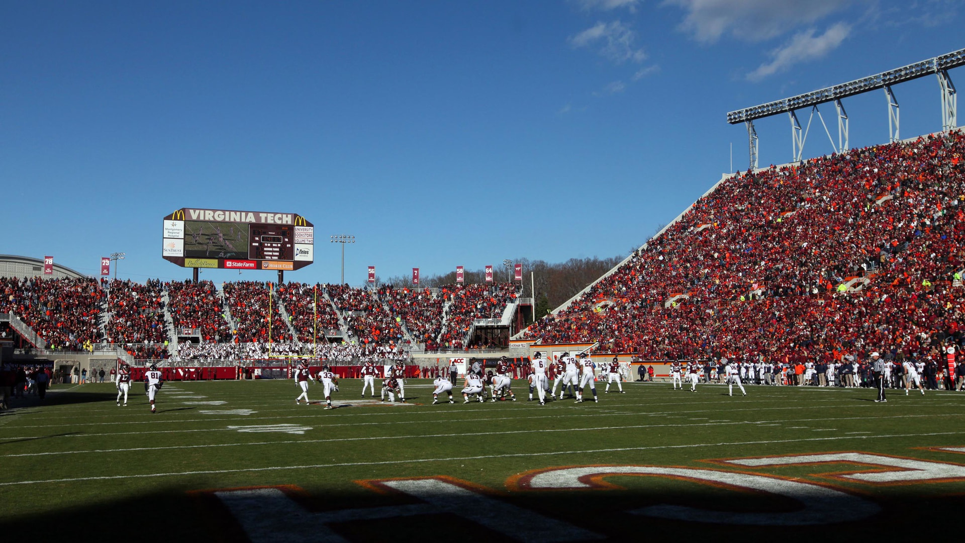 Lane Stadium filled with Virginia Tech football fans during a game