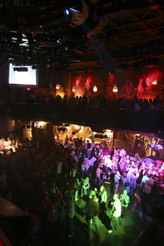 Attendees gathered beneath the balconies at Webster Hall
