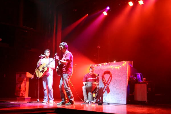 A musical performer on the Webster Hall stage