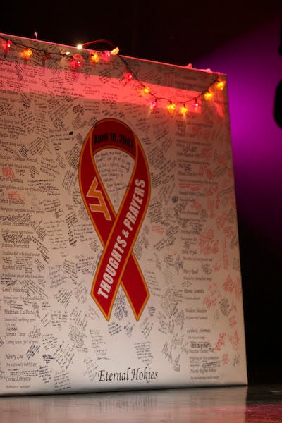 A remembrance display at Maroon Effect
